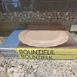 Fine Ceramic Oval Platters – Set of 2 (18.75” x 14”) – Made in Japan