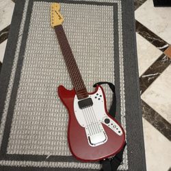 Nintendo Wii Rock Band 3 Fender Mustang Guitar No Dongle 