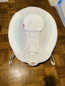Fisher-Price See & Soothe Deluxe Bouncer, specifically the "Dots and Spots" or "Puppy" version, designed for infant