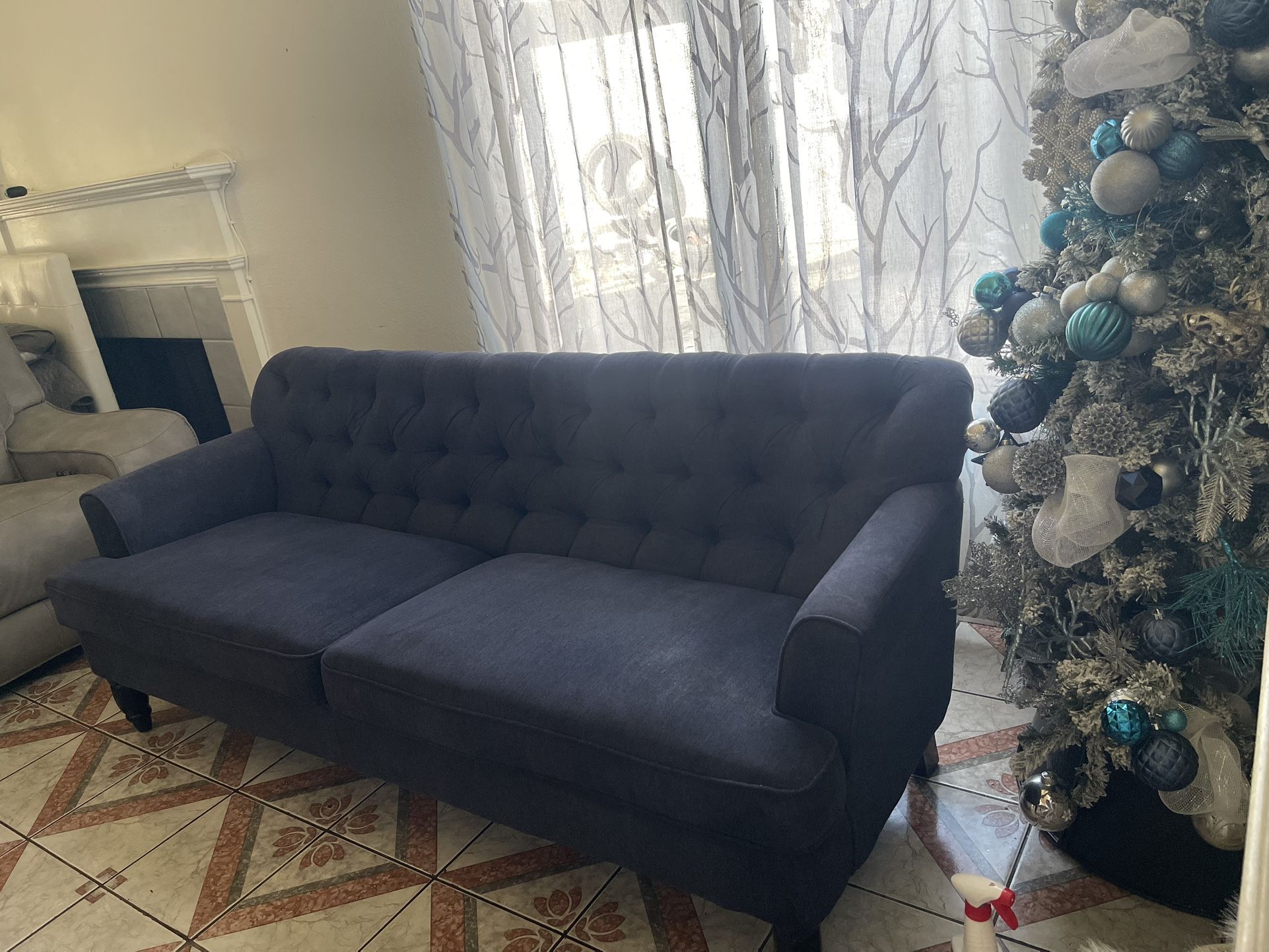 Couch Sofa Navy Blue 