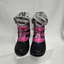 London Fog Kids Winter Boots Black/Pink Kids Size 4