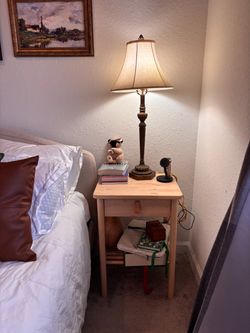 Birch natural wood nightstand