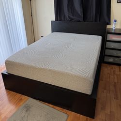 Queen bed and IKEA Malm frame