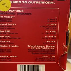 Milwaukee M18 FUEL 18-Volt Lithium-Ion Brushless Cordless 1 in. SDS-Plus Rotary Hammer (Tool-Only)