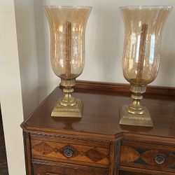Brass Glass Candle Holders