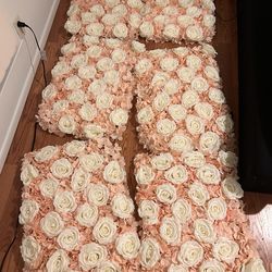 Blush & Ivory Flower Wall Panels – Event Decor / Photo Backdrop