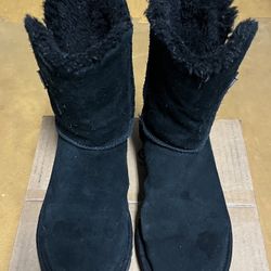 Women’s UGG Black Leather Winter Boots