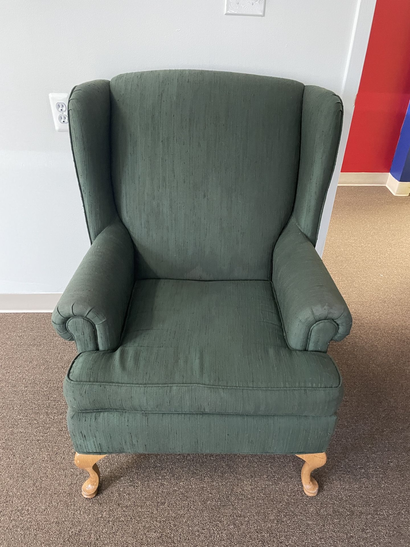 Green Fabric Armchair 