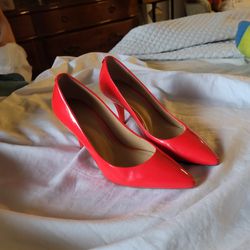 Bright Red Michael Kors Heel Size 8