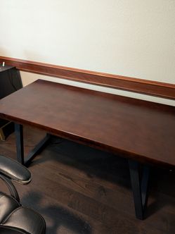 Trestle style wood desk