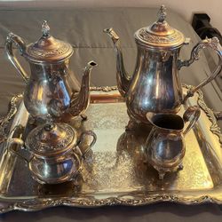 WM Rogers 5 Piece Antique Teapot Set - $120