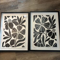 picture frame with fabric art (set of 2)