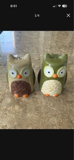 Ceramic Owl Salt & Pepper Shakers