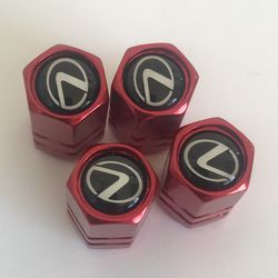 Tire valve caps for Lexus cars red