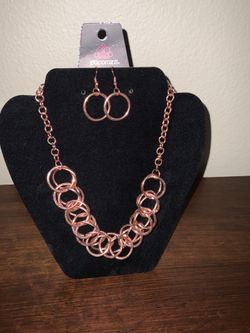 New Copper Necklace And Earrings Set
