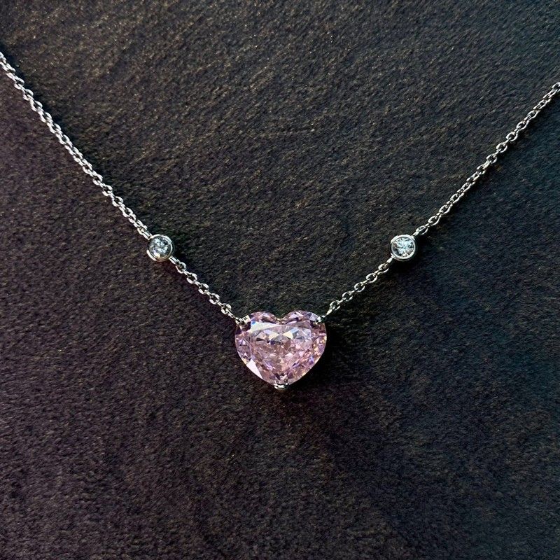 "Zircon Chain Dainty 925 Silver Plated Crystal CZ Valentines Gift Necklace, UNI22415
 
