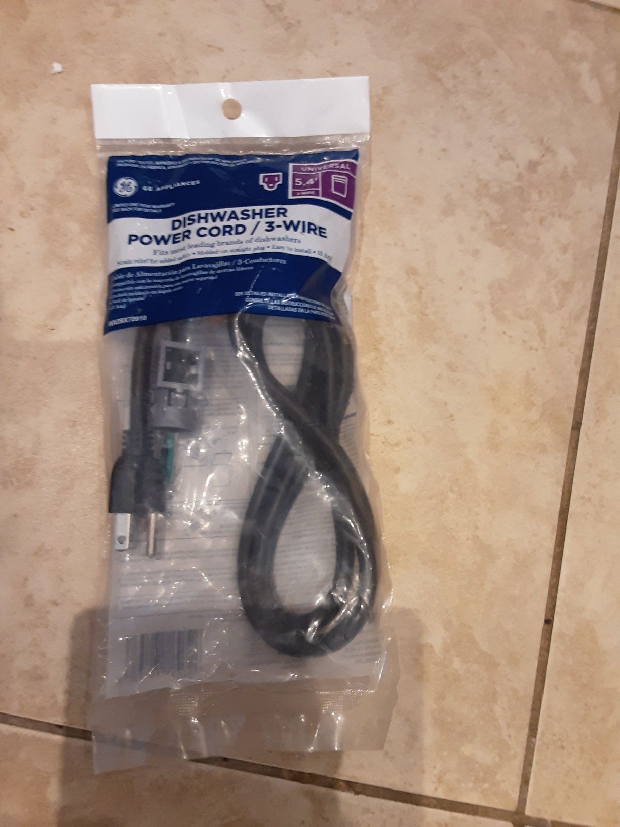 Dishwasher power cord