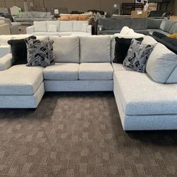 Grey Double Chaise Sectional 