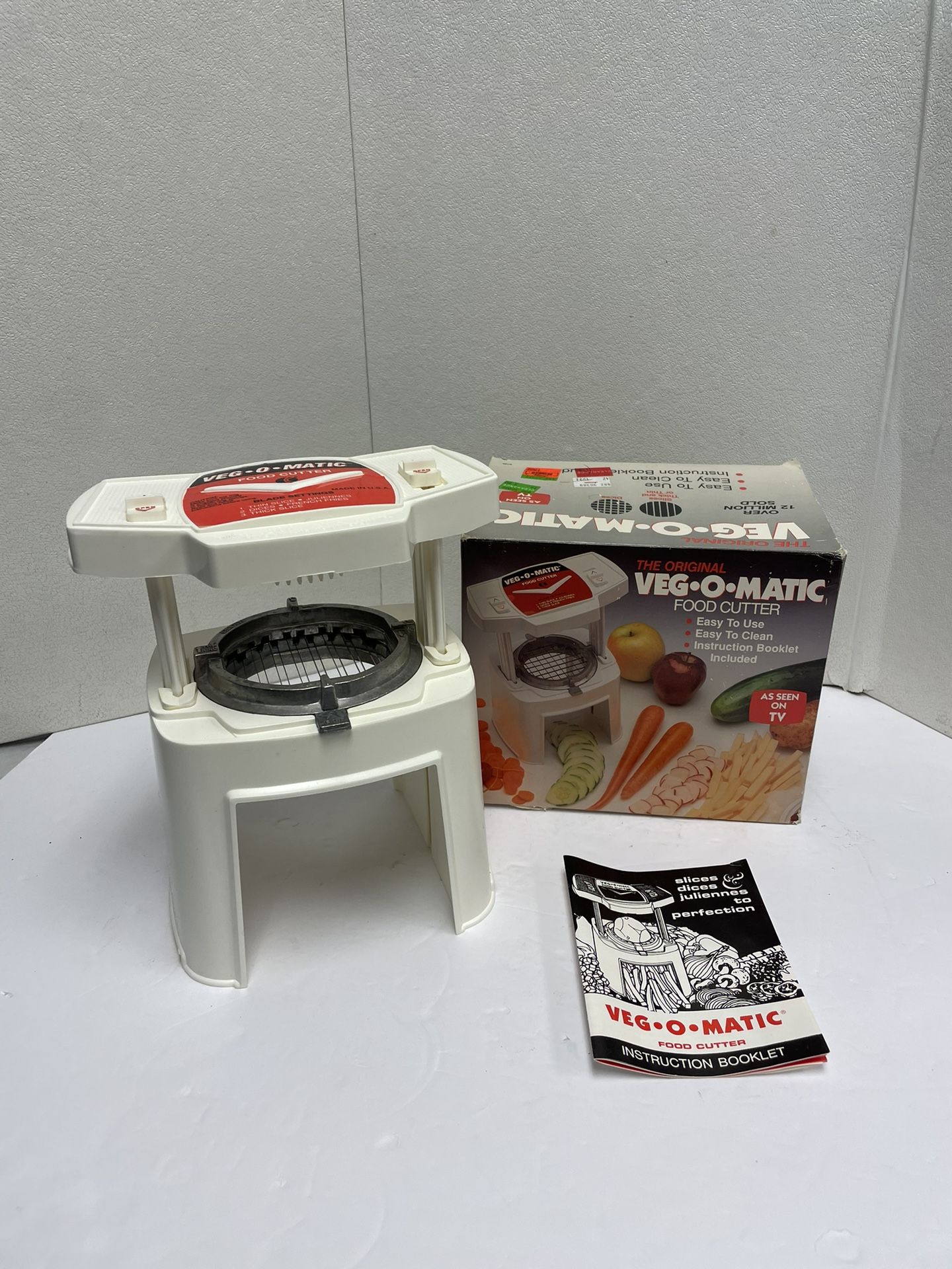 Vintage Veg-O-Matic Food Cutter Preparer Chopper With Box Blade Kitchen Tool