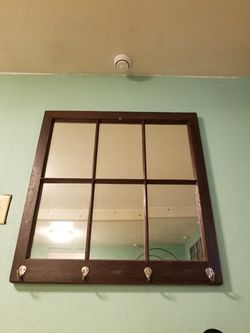 50" × 50" 18 Cherry Window mirror with hooks