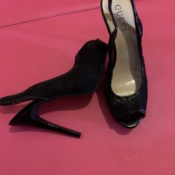 Guess Black Lace Heels Size 7 