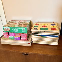 25 Children’s Puzzles + Rack