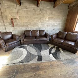 3-piece Leather Couch Set “WE DELIVER”