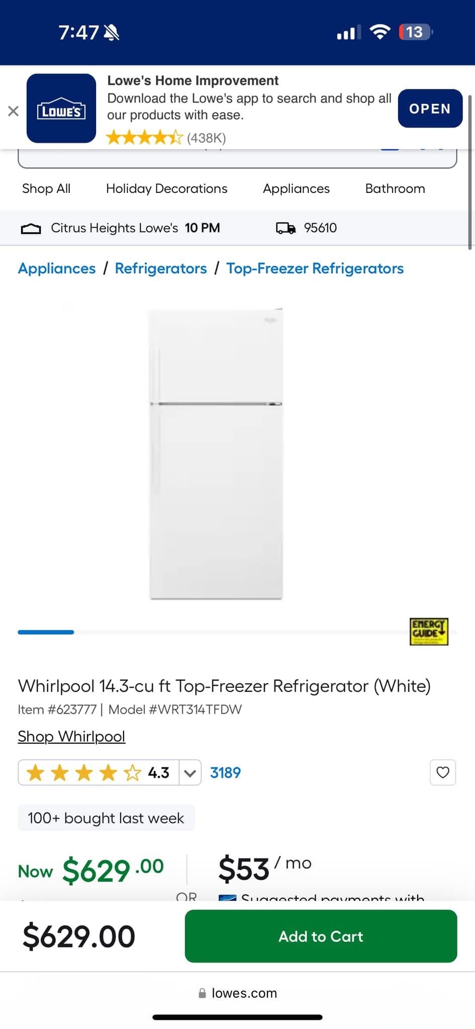 Whirlpool Fridge