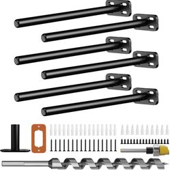 6pcs Wall Shelf Brackets Heavy Duty Floating Shelf Bracket Hidden,Invisible Black Shelving Brackets Decorative Floating Shelf Hardware Heavy Duty,Meta