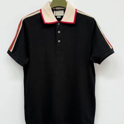 GUCCI TAPED LOGO WEBBING TRIMMED POLO SHIRT !!!