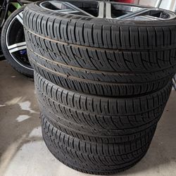 Set Of 4 Rims And 3 Tires