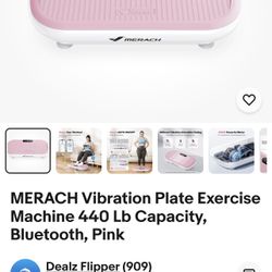 MERACH Vibration Plate Exercise Machine 440 Lb Capacity, Bluetooth, Pink Is A Large One