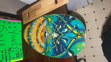Skimboard with Colorful Graphic Art