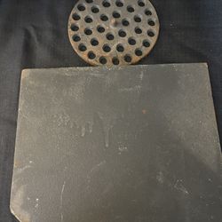 2 Misc Cast iron pieces for a Wood burning stove