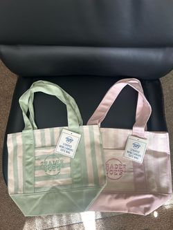 Trader Joe's Striped Mini Canvas Tote Bags – Set of 2