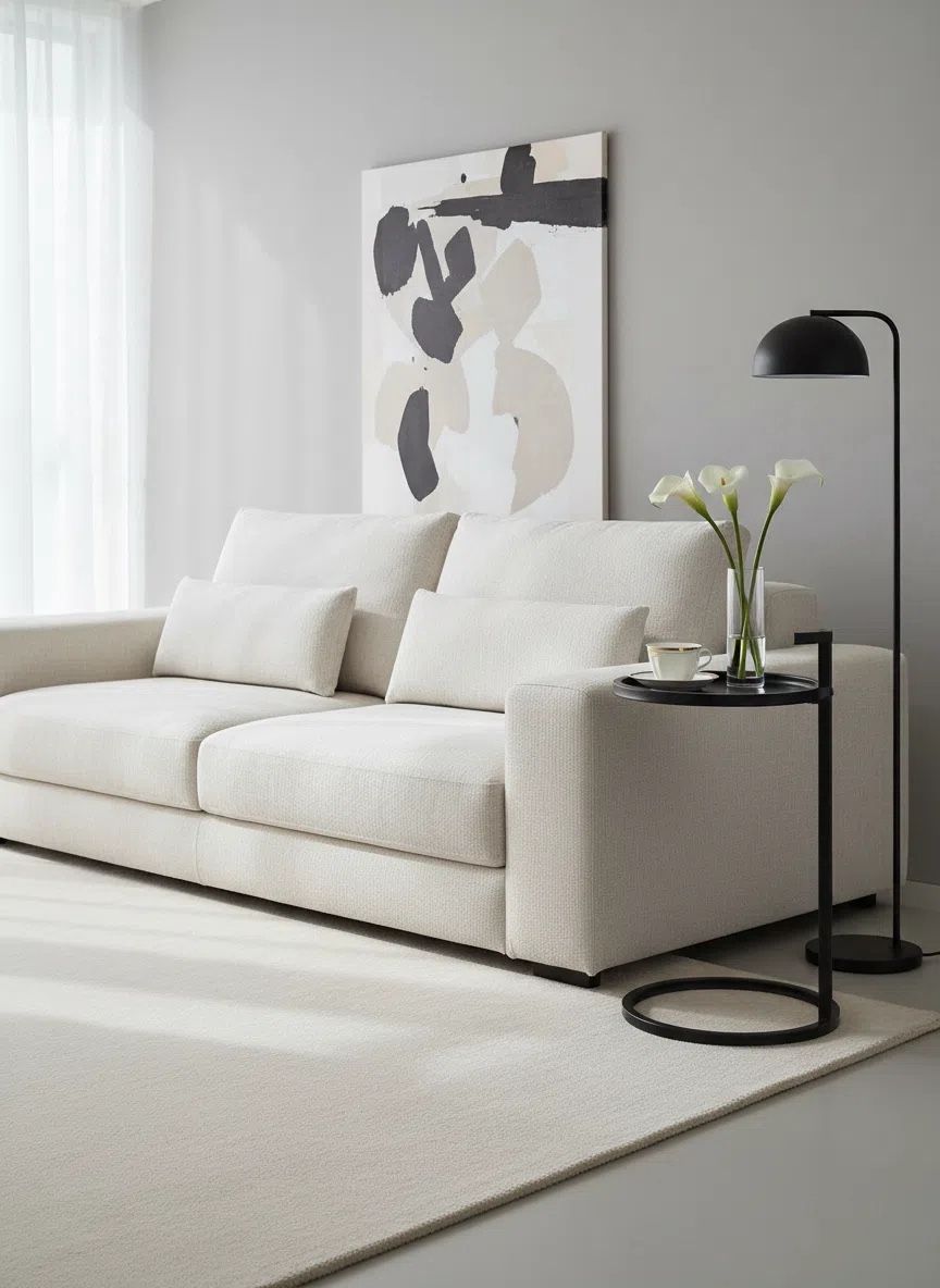 Dia 14 in. Tray Top Round Metal Black Accent Table and Side Table