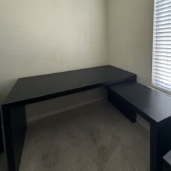 Black MALM Pullout Desk