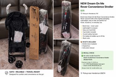 NEW Dream On Me Rover Convenience Stroller – $45 Damaged box