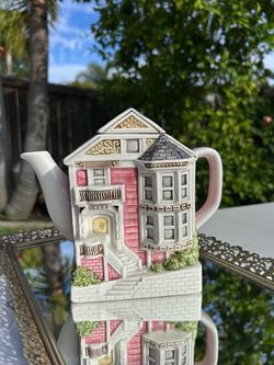 Vintage 6” Victorian Pink Painted Lady Hand Painted Otagiri Ceramic Teapot - Kitchen Home Decor