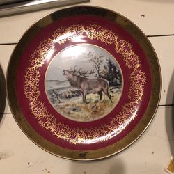 Hand Painted Plate Elk/Moose