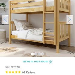 Maxtrix Twin Over Twin Bunk Bed Or Two Loft Beds