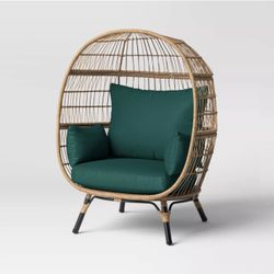Southport Steel Outdoor Patio Chair: Weather-Resistant Wicker, Black Frame - Threshold™