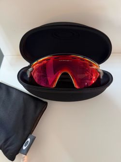 Oakley Red Mirrored Sports Sunglasses with Case & Pouch
