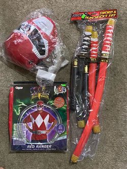 Adult Halloween Mighty Morphin Power Rangers Red Ranger Costume Bundle
