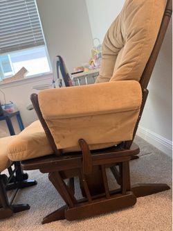 Tan dutailier glider and ottoman