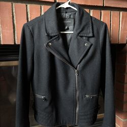 Banana Republic Black Wool Moto Jacket – Petite Small