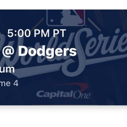 1 Ticket For Game 4 Tonight Dodgers Vs blue jays 313PL Row S