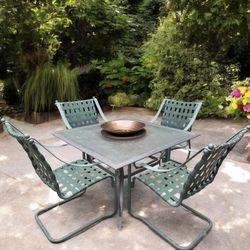 Outdoor Patio Set with Table and 4 Chairs