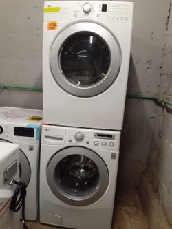 LG front load washer and dryer set working perfectly with 4 months warranty