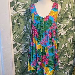 Aloha Floral Pattern Hawaii Dress